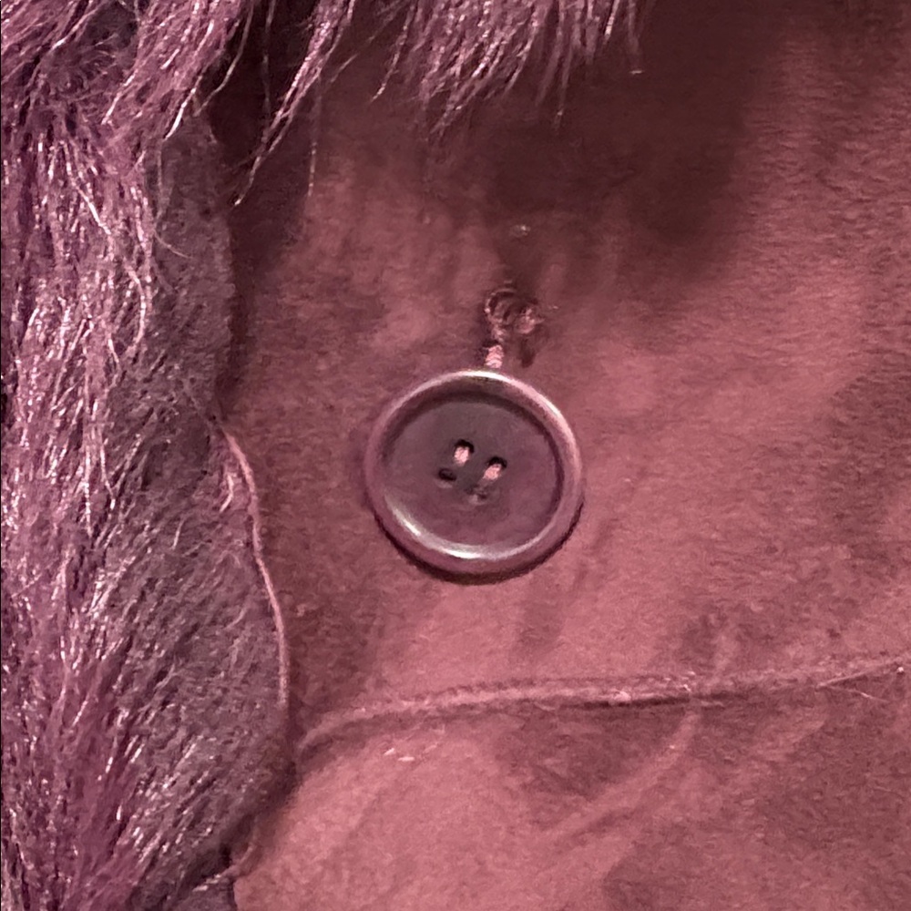 DKNY Deep Brown Teddy Jacket with Faux Fur Trim - Picture 6 of 13